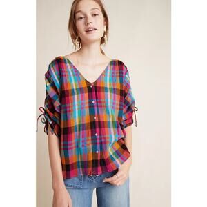 Anthropologie Maeve Boho Amelia Buttondown Top Multicolor Size Small